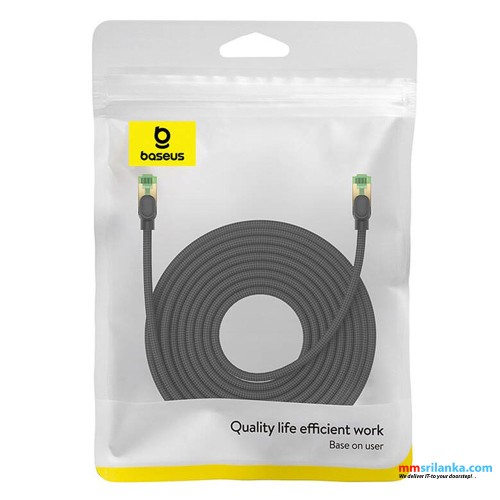 Baseus 15m High Speed CAT8 40Gigabit Ethernet Cable (Braided Cable) Custer Black